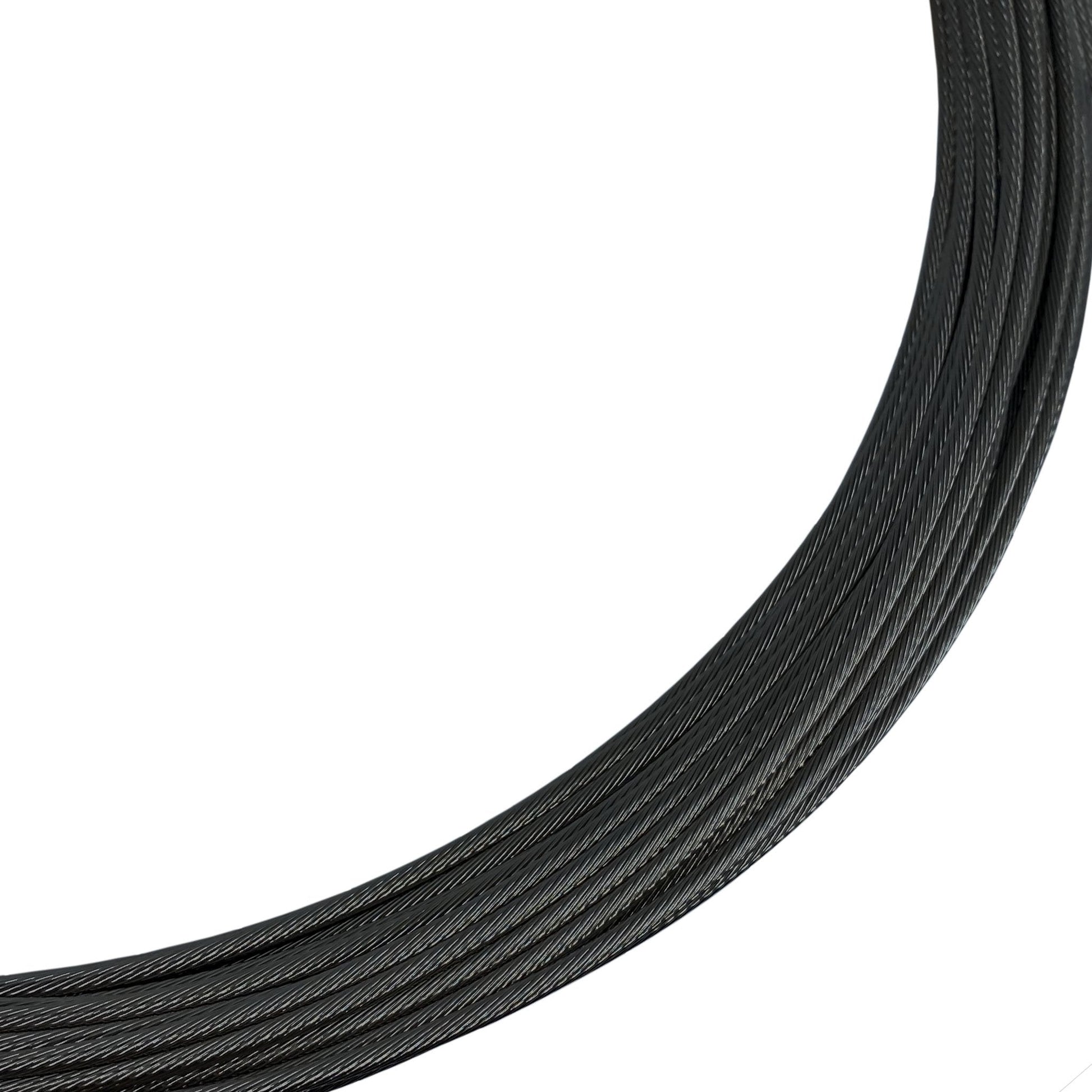 Black 1x19 Stainless Steel Cable - 500ft reel - 1/8", 3/16" - PanoRAIL®