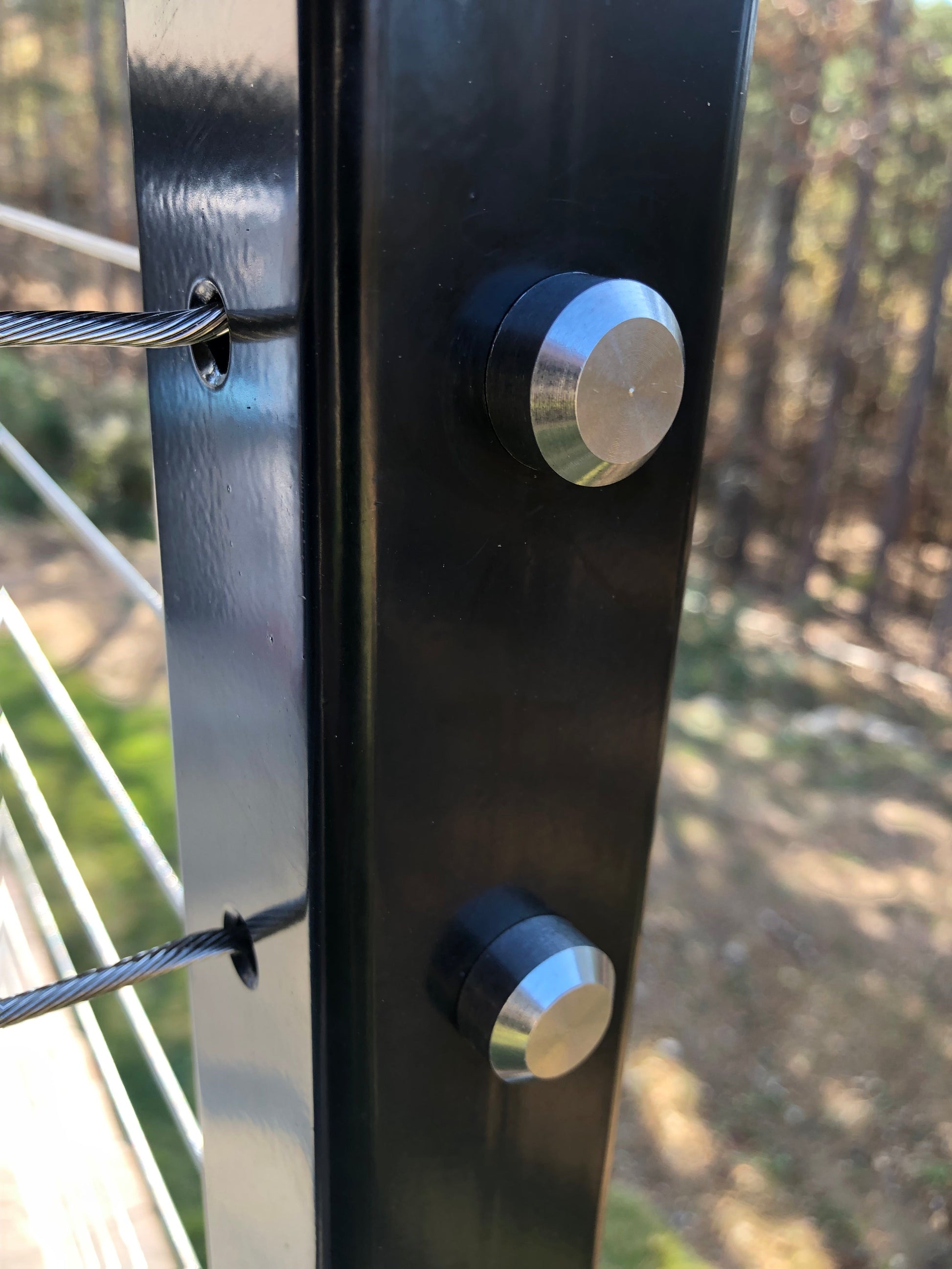 Chamfered Stainless Steel Washer Cap and Nut for Swage Threaded Terminals - PanoRAIL®